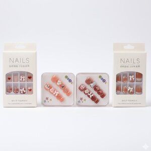 Pink and Red Nail Set